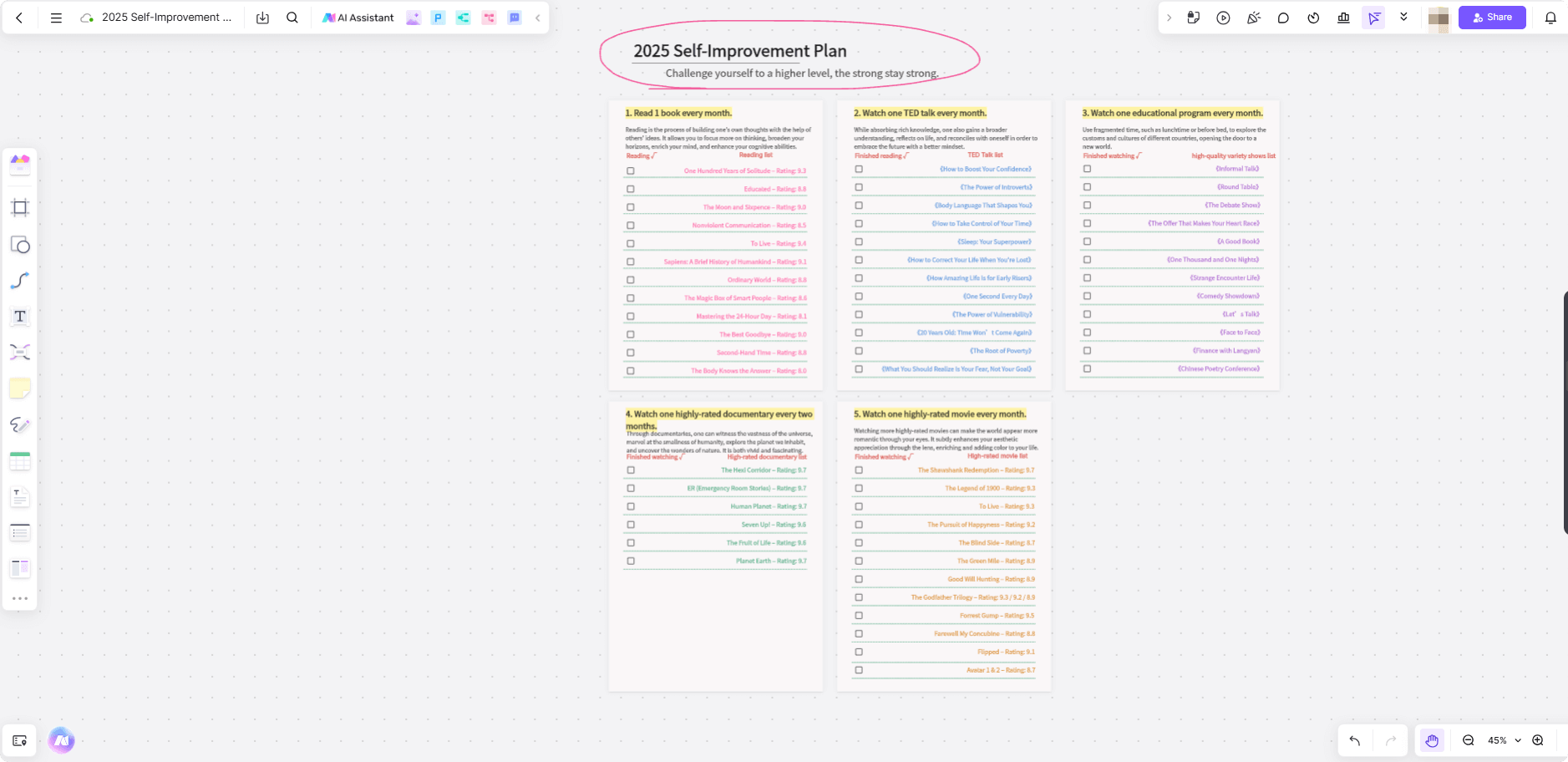 2025-Self-Improvement-Dream-Board-Template