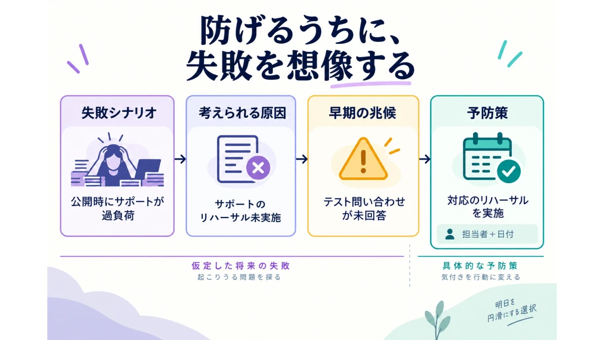 プレモーテムの進め方：失敗を想定してリスクを見つける