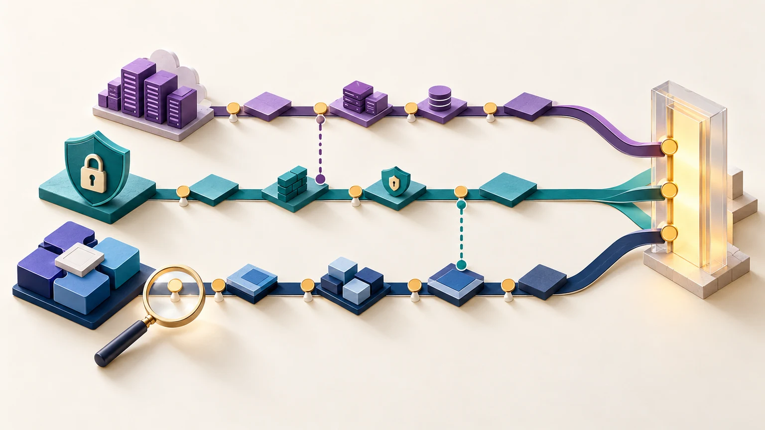 Technology investment lanes with milestones and dependencies