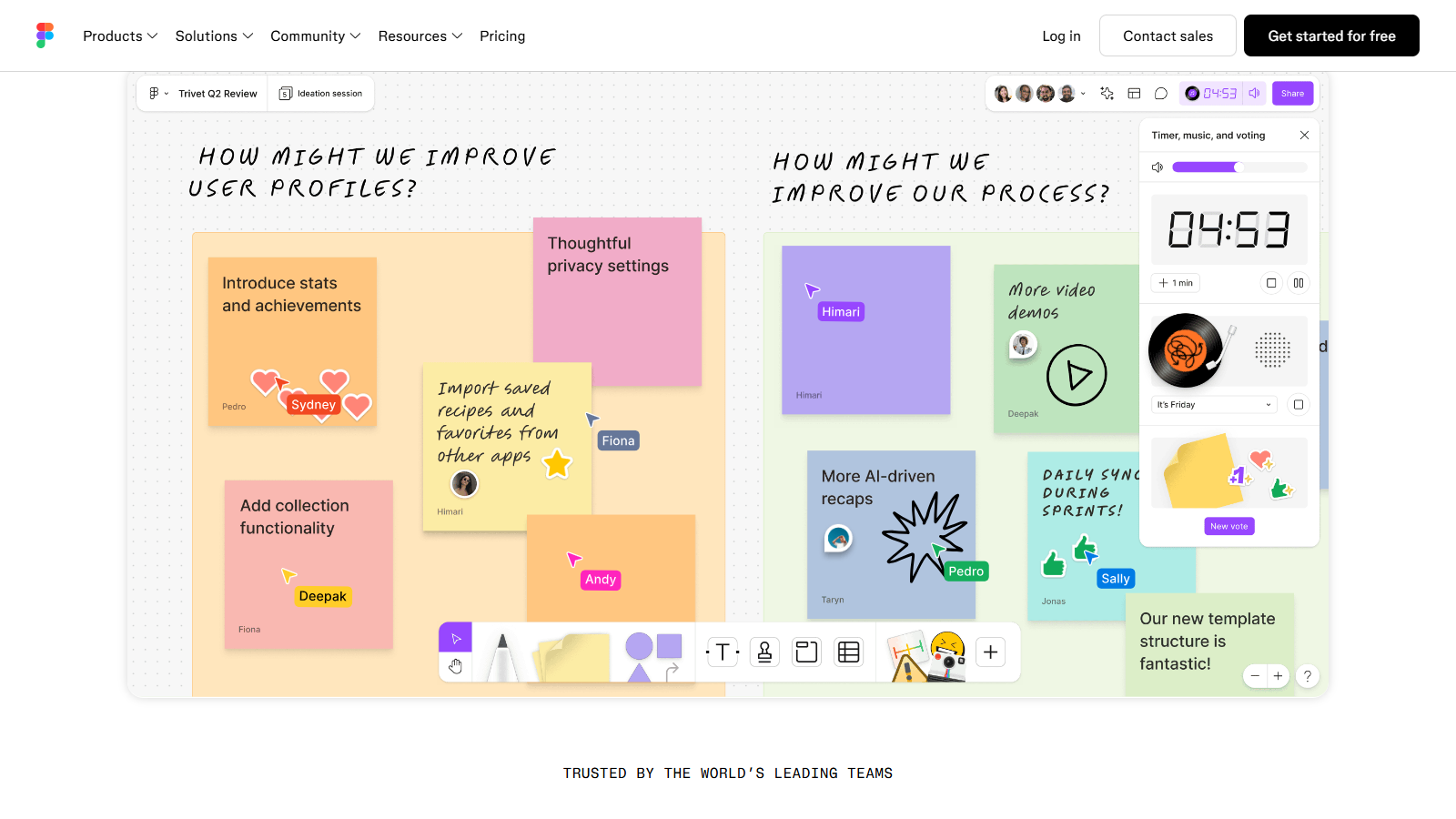 FigJam official page showing collaborative whiteboarding in the Figma ecosystem