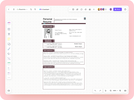 Personal Resume for Project Manager