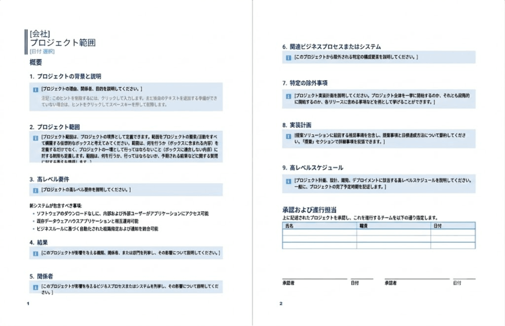 プロジェクト範囲報告書