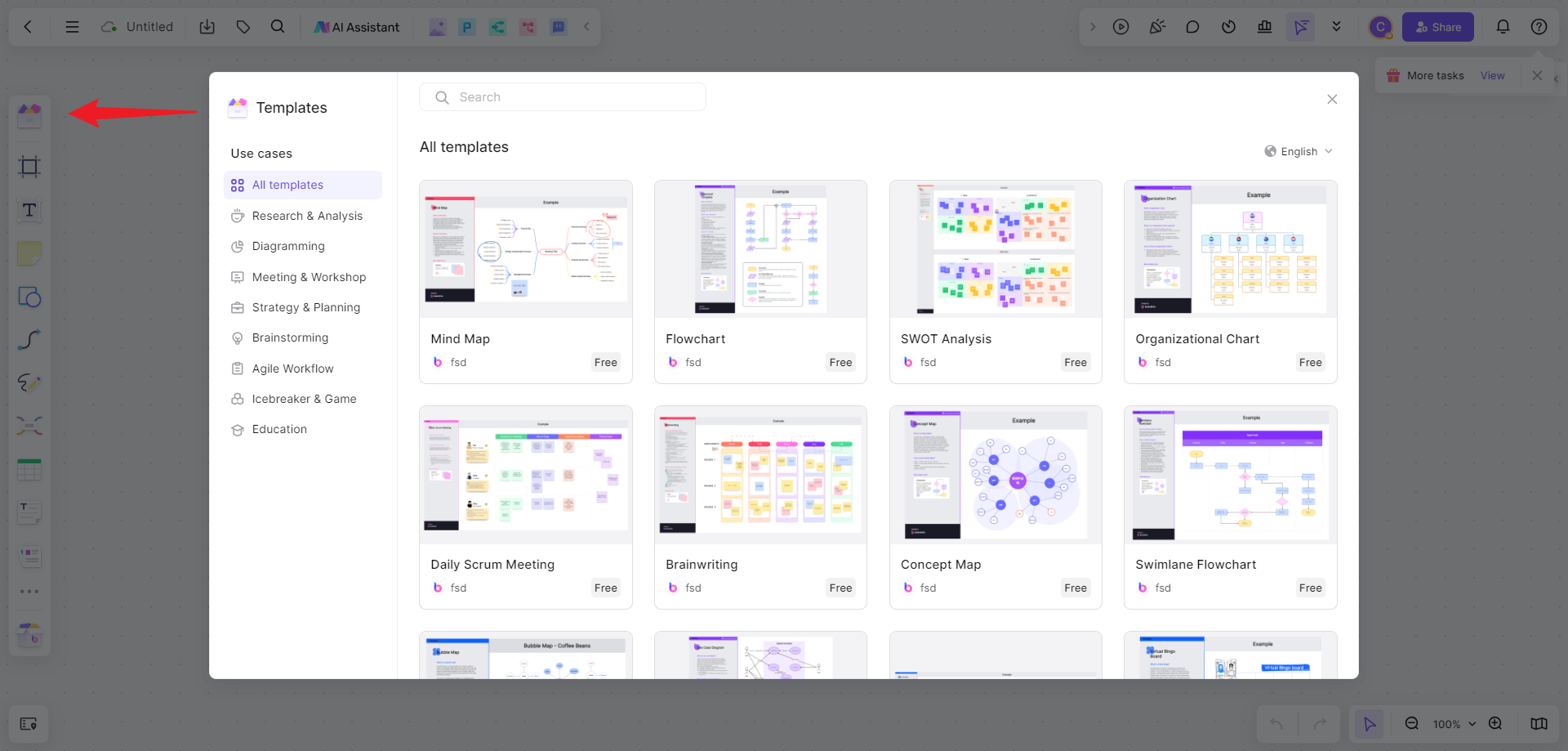 Idea generation with notes on a collaborative board
