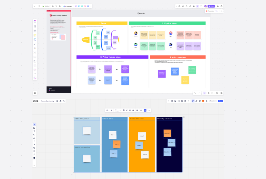 Clustering brainstorming ideas into themes