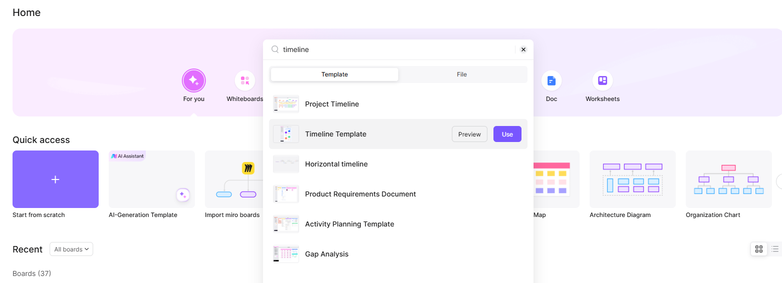 select-a-timeline-template