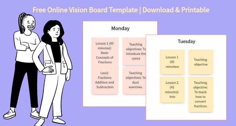 Free Online Vision Board Template | Download & Printable