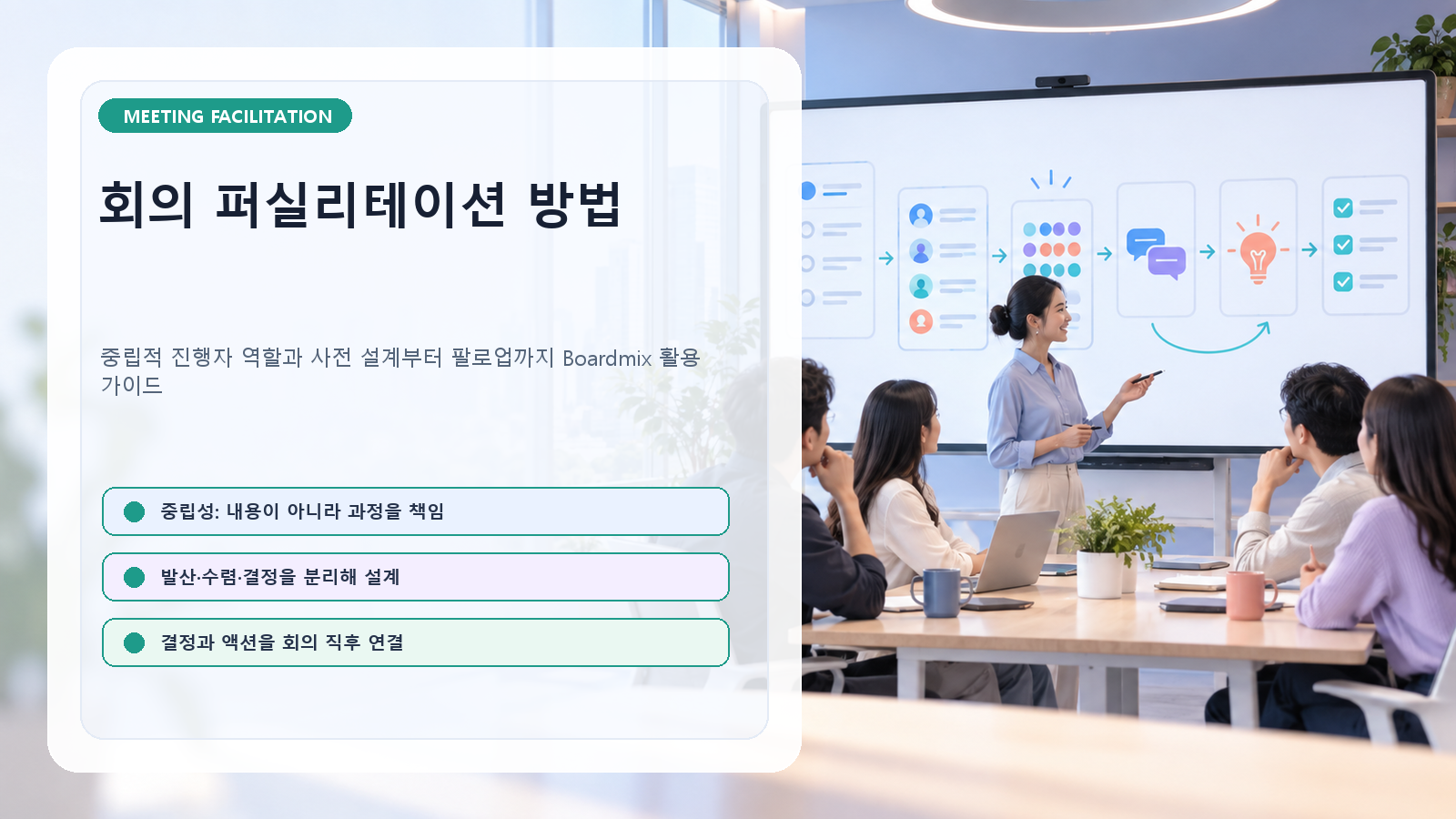 회의 퍼실리테이션 방법, 중립적인 진행으로 합의의 질을 높이는 법