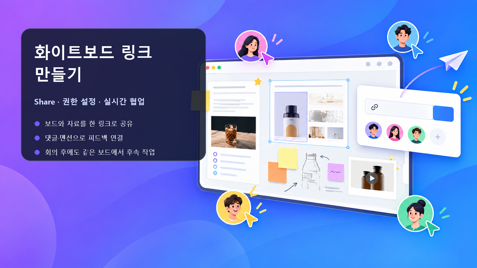화이트보드 링크 만들기, Boardmix 공유와 권한 설정 가이드