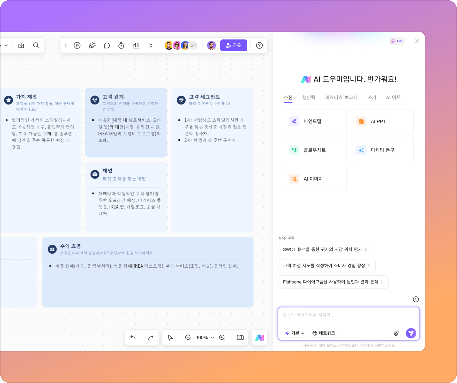 AI 기반 비즈니스 캔버스 전략